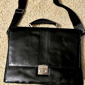 Kenneth Cole black leather briefcase